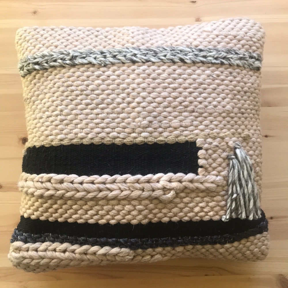 Boho braided pillowcase 18x18 inch with insert!